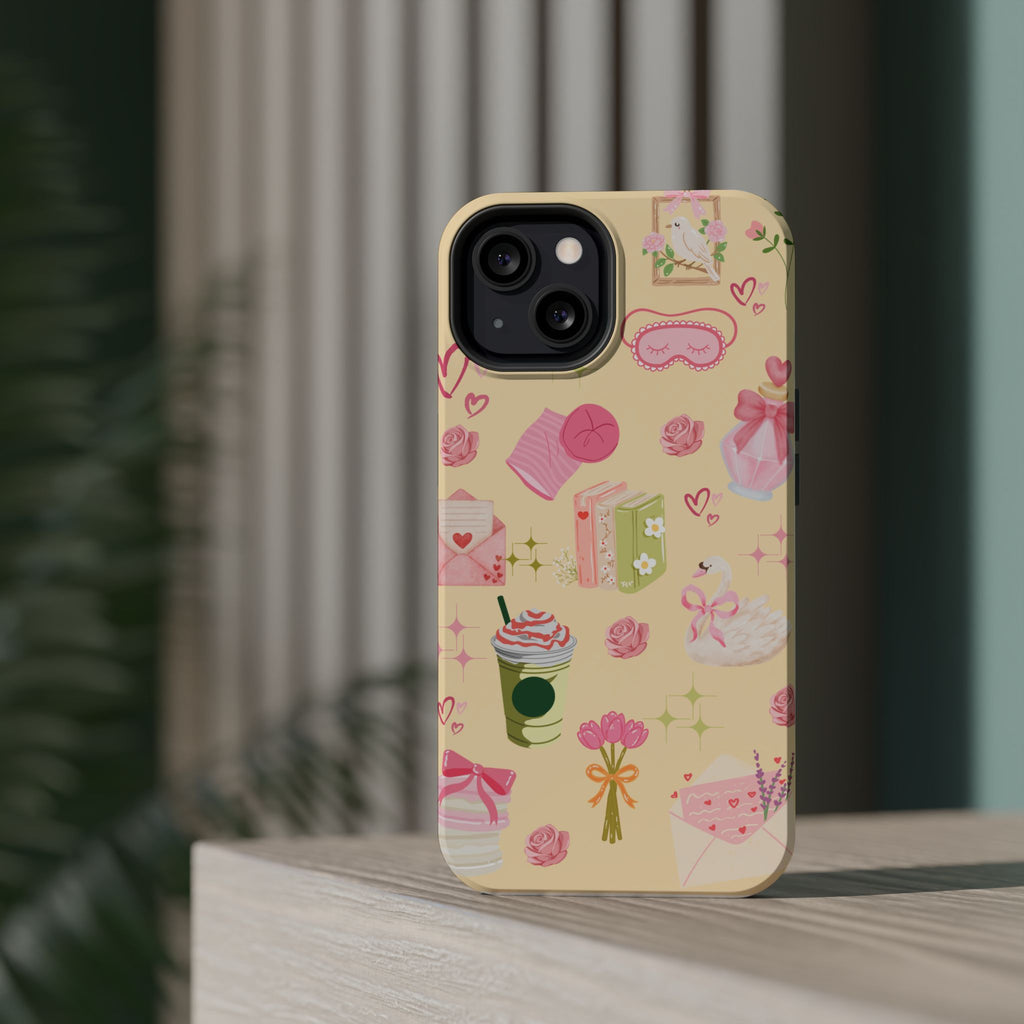 Pastel Kawaii Phone Case — Cute Gift Icons (Magnetic, Impact‑Resistant)